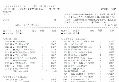 お届け明細表