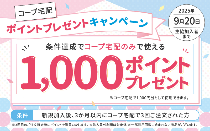 宅配をはじめたい方へ/宅配1000ポイントCP
