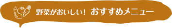 野菜がおいしい！ おすすめメニュー